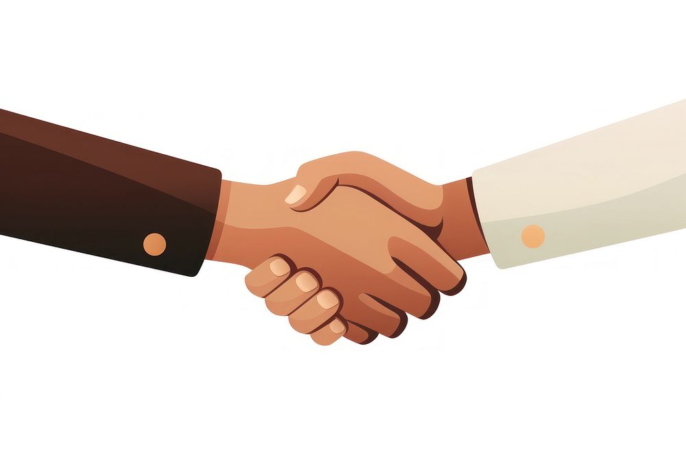 Handshake cartoon togetherness agreement. AI generated Image by rawpixel.