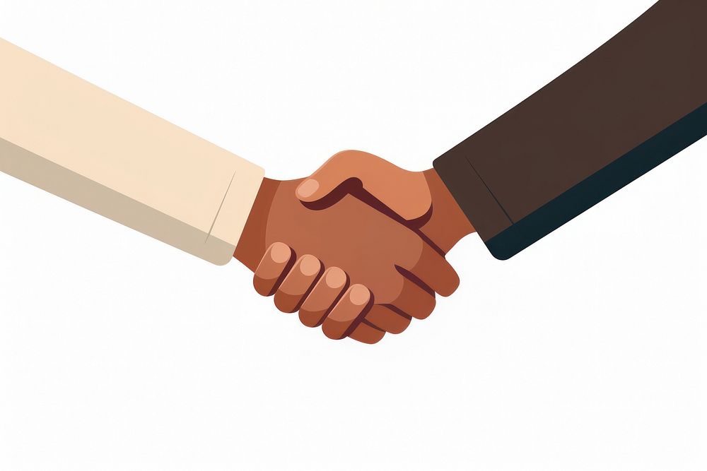 Handshake cartoon togetherness agreement. AI generated Image by rawpixel.