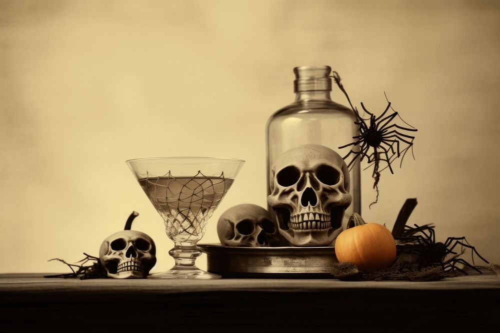 Halloween drink bottle glass refreshment. AI generated Image by rawpixel.