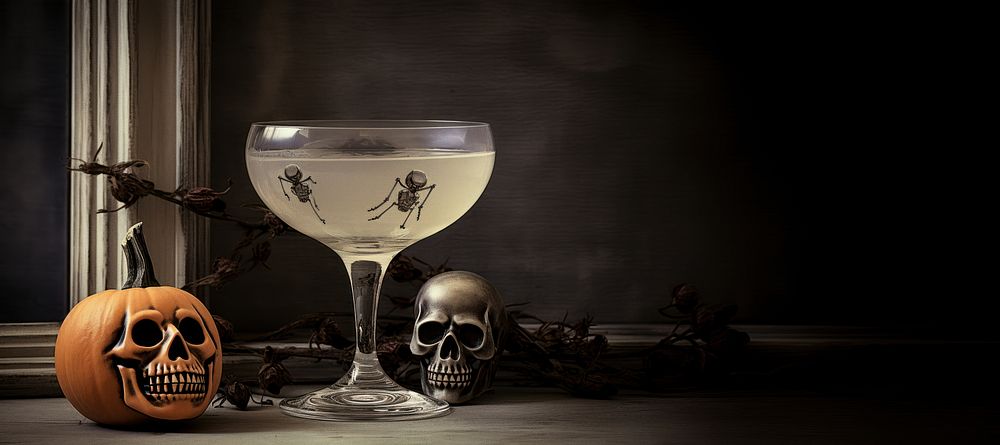 Halloween drink glass refreshment celebration. AI generated Image by rawpixel.