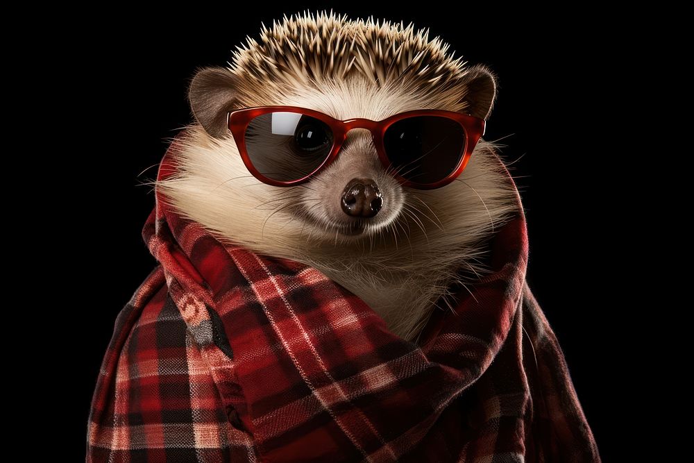 Hedgehog animal accessories sunglasses. AI generated Image by rawpixel.