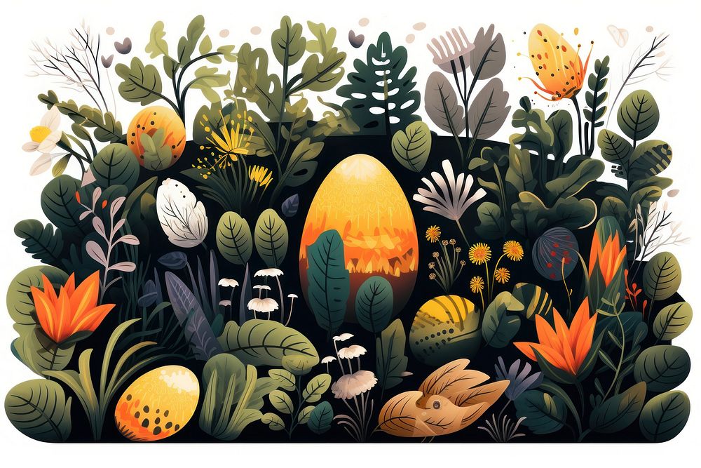 Easter garden pattern plant creativity. AI generated Image by rawpixel.