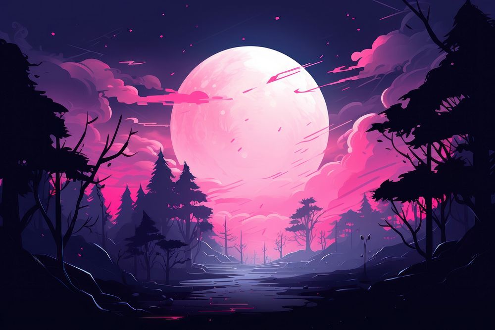 Illustration of moon astronomy outdoors nature. AI generated Image by rawpixel.