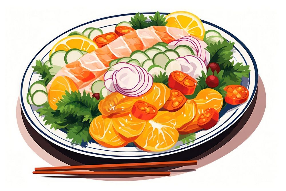 Isolated sashimi lunch plate food. AI generated Image by rawpixel.