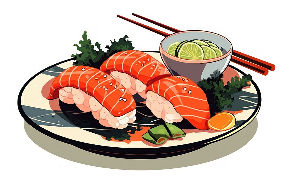 Isolated sashimi seafood sushi meal. AI generated Image by rawpixel.