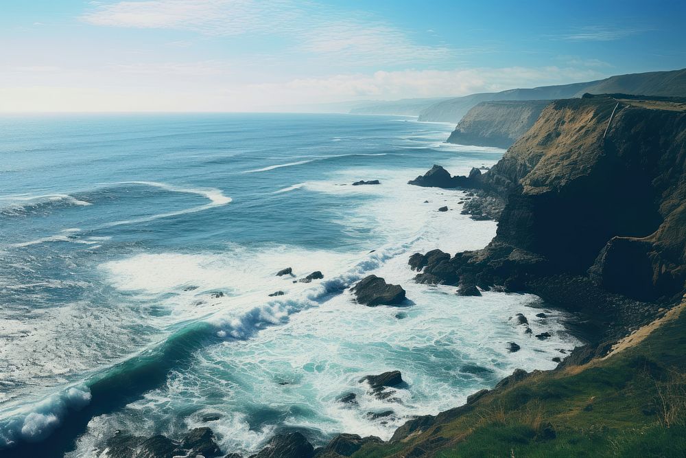 Ocean landscape outdoors nature. AI generated Image by rawpixel.