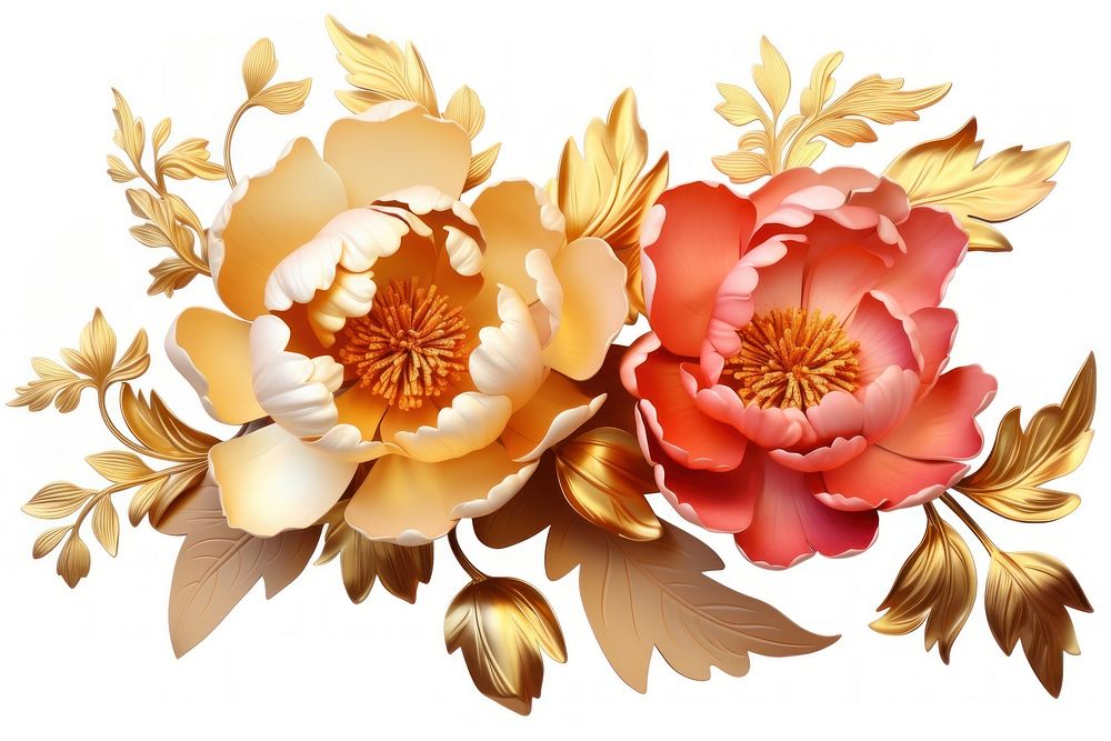 Peonie flower pattern plant. AI generated Image by rawpixel.