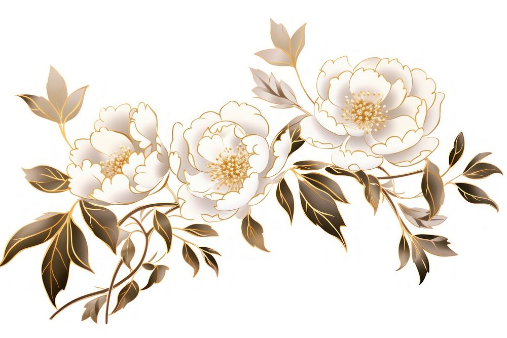 Peony pattern flower white. AI generated Image by rawpixel.