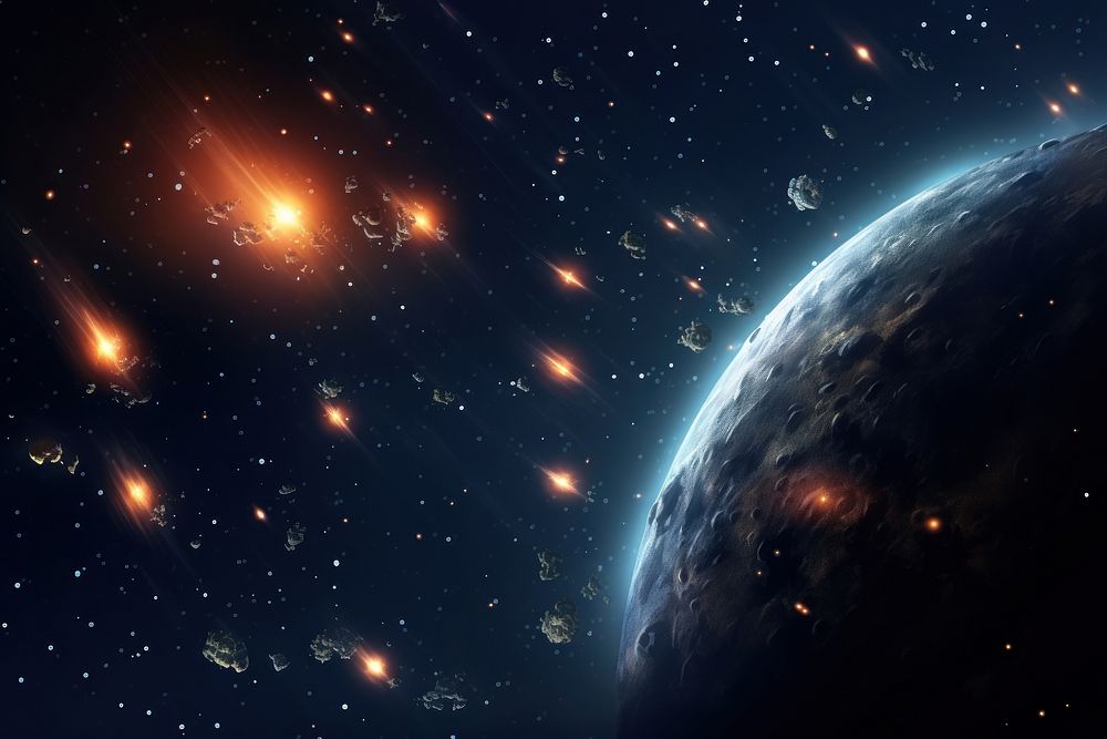 Meteor rain space astronomy universe. AI generated Image by rawpixel.