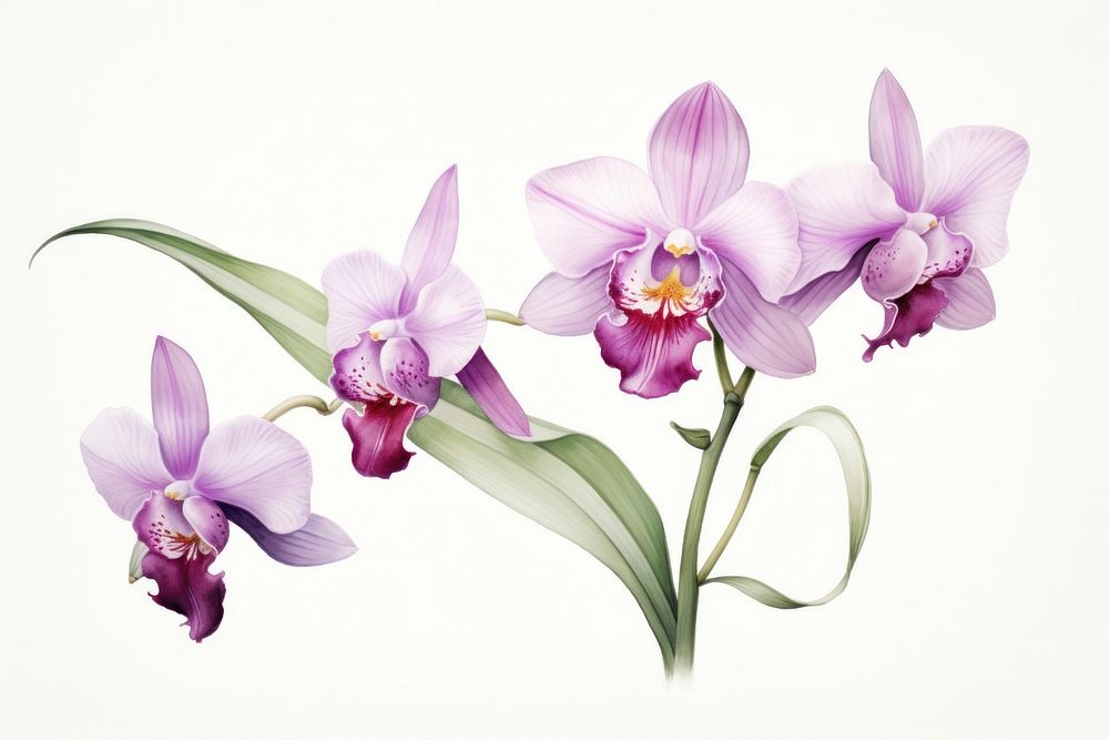 Orchid blossom flower plant. AI generated Image by rawpixel.