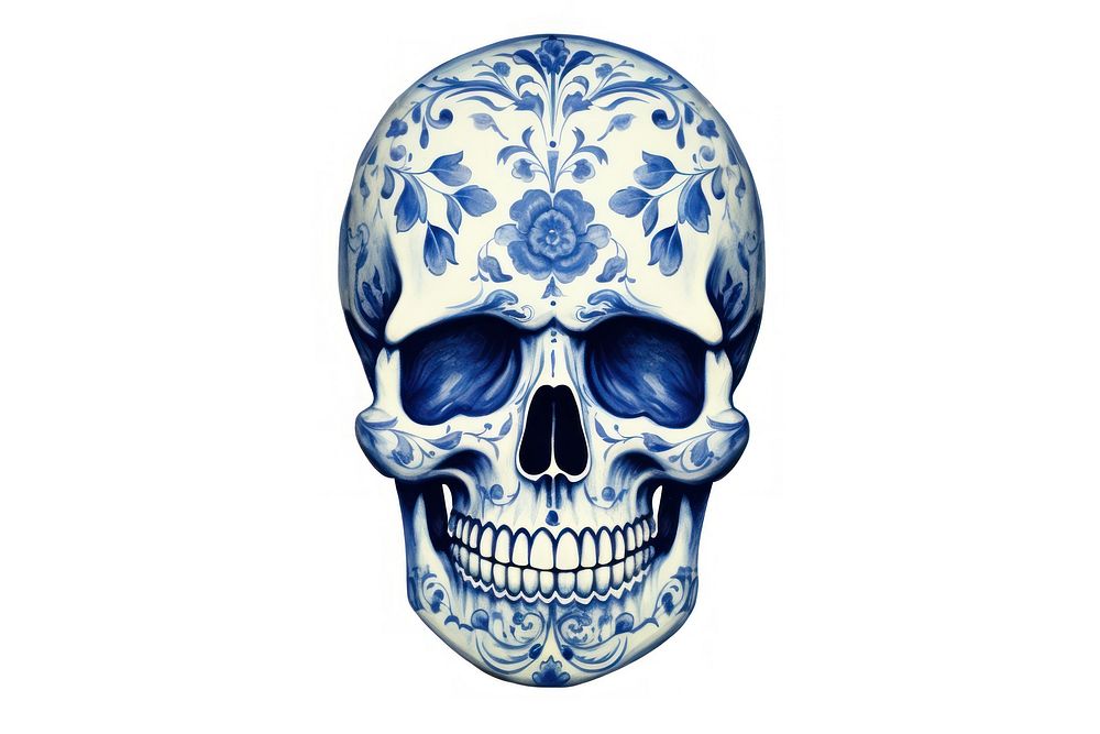Skull white white background creativity. AI generated Image by rawpixel.
