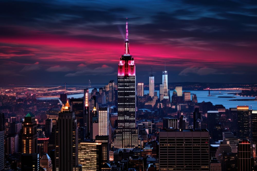 The Empire State Building building city architecture. AI generated Image by rawpixel.