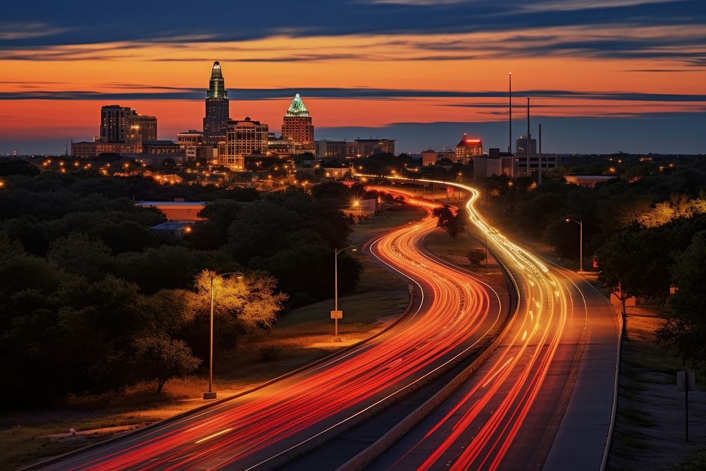 Texas State Highway Loop highway architecture cityscape. AI generated Image by rawpixel.