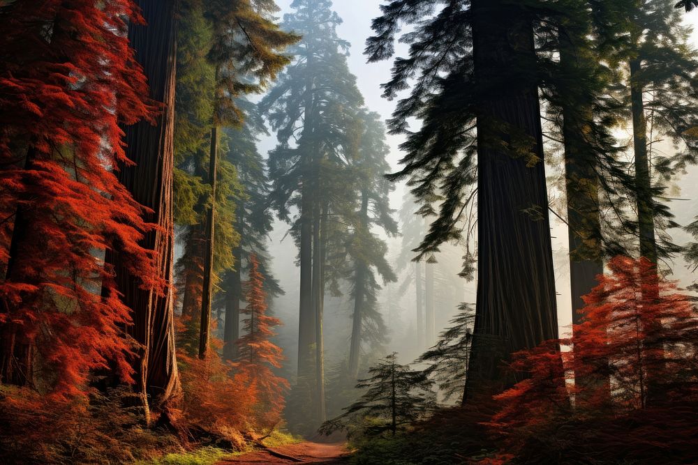 Forest autumn landscape outdoors. AI generated Image by rawpixel.