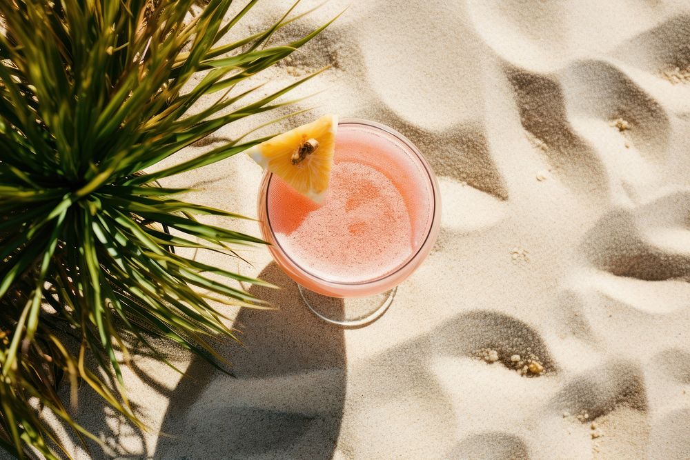 Top view of a summer cocktail beach outdoors drink. AI generated Image by rawpixel.