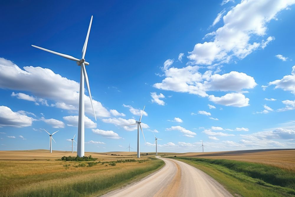 Wind Turbines turbine outdoors windmill. AI generated Image by rawpixel.