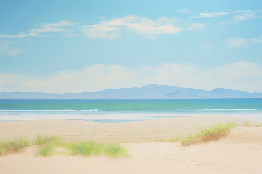 Beach landscape outdoors horizon nature. AI generated Image by rawpixel.