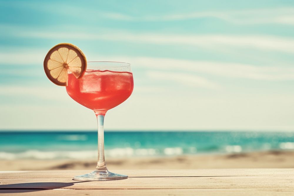 A red cocktail outdoors nature drink. AI generated Image by rawpixel.