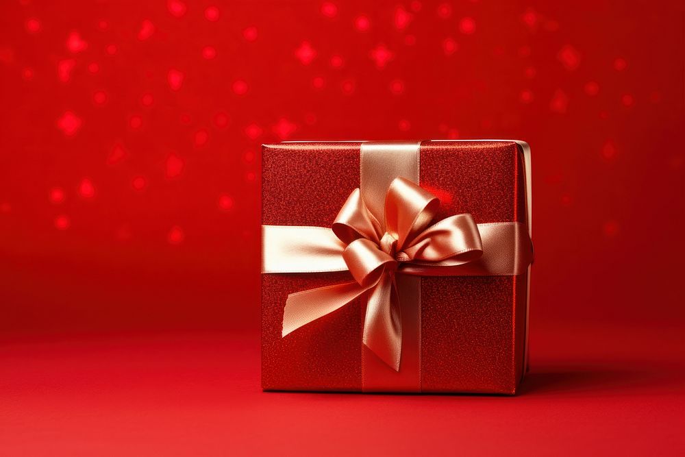 Christmas gift red red background celebration. AI generated Image by rawpixel.