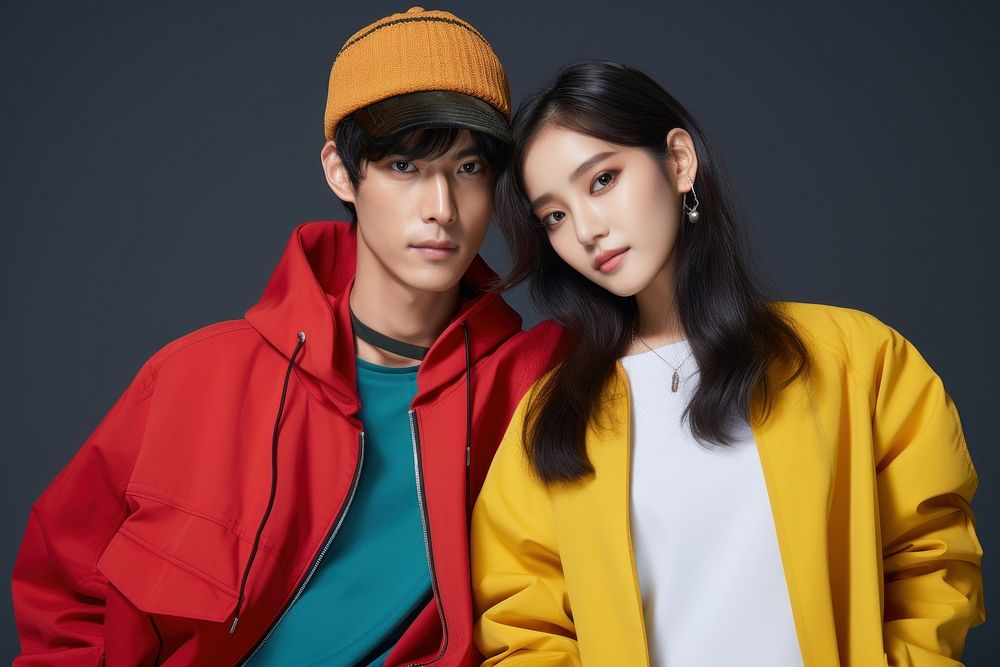 Korean fashionista couple portrait people adult. AI generated Image by rawpixel.