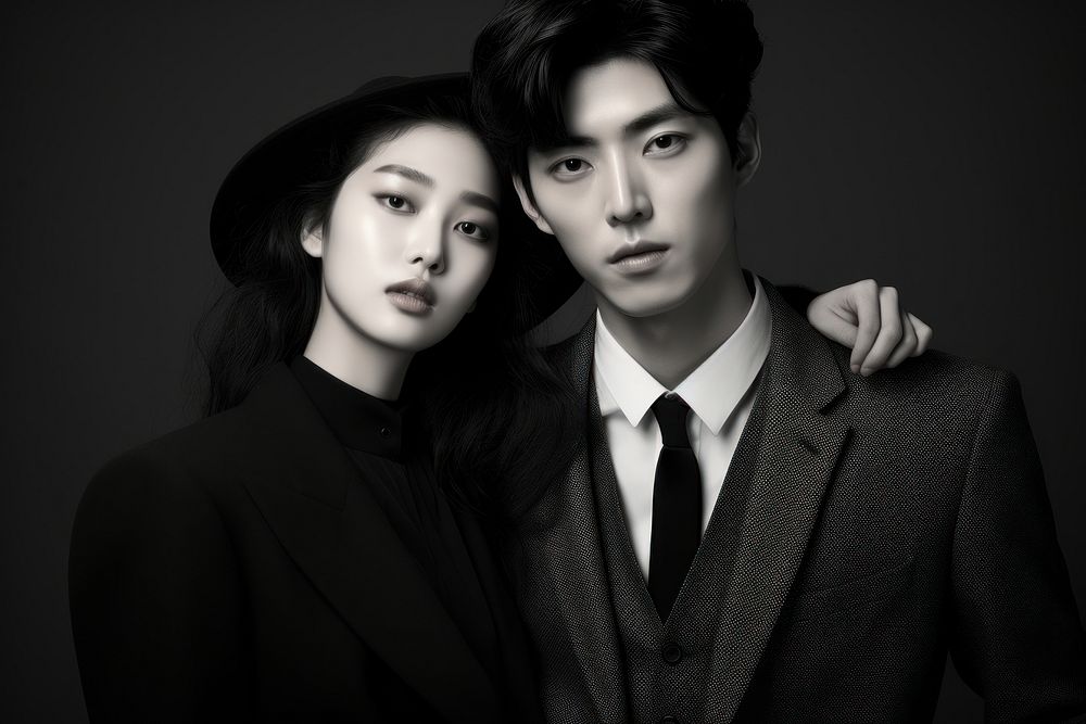 Korean fashionista couple portrait people adult. AI generated Image by rawpixel.