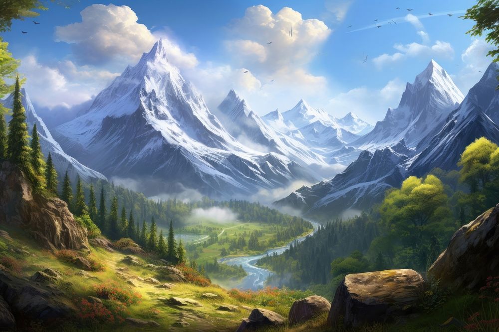 Mountain environment wilderness landscape outdoors. AI generated Image by rawpixel.