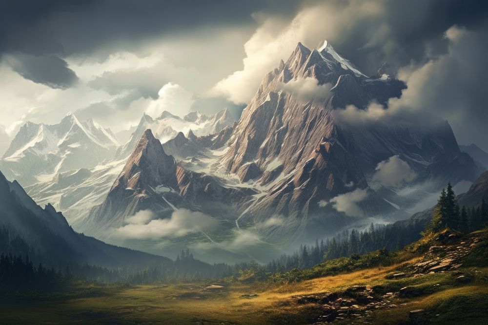 Mountain environment wilderness landscape panoramic. AI generated Image by rawpixel.