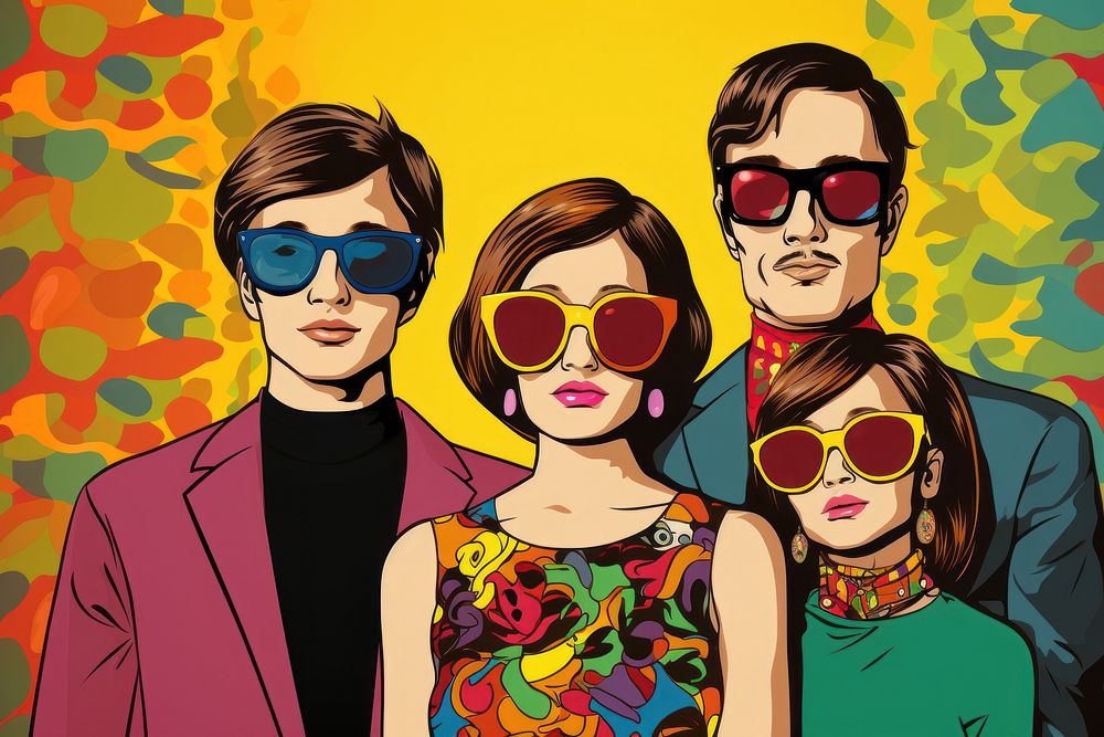 Family sunglasses adult art. AI generated Image by rawpixel.