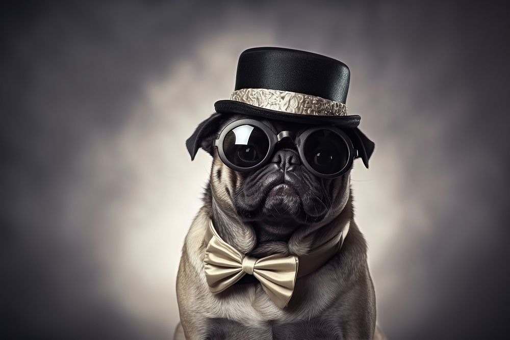 Pug animal pet accessories. AI generated Image by rawpixel.