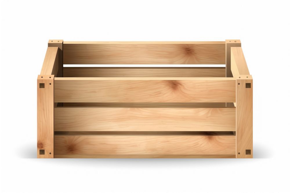 Wooden crate box furniture white background. AI generated Image by rawpixel.
