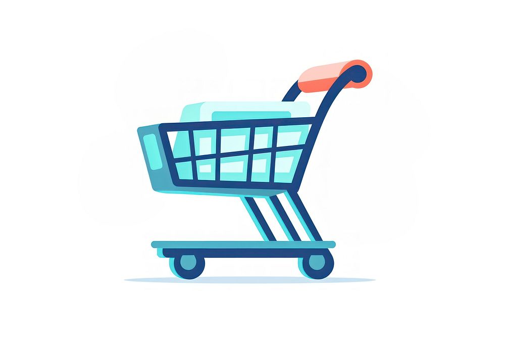 Shopping cart cartoon white background consumerism. AI generated Image by rawpixel.