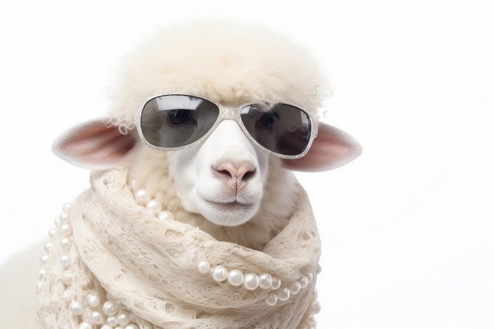 Sheep animal accessories sunglasses. AI generated Image by rawpixel.