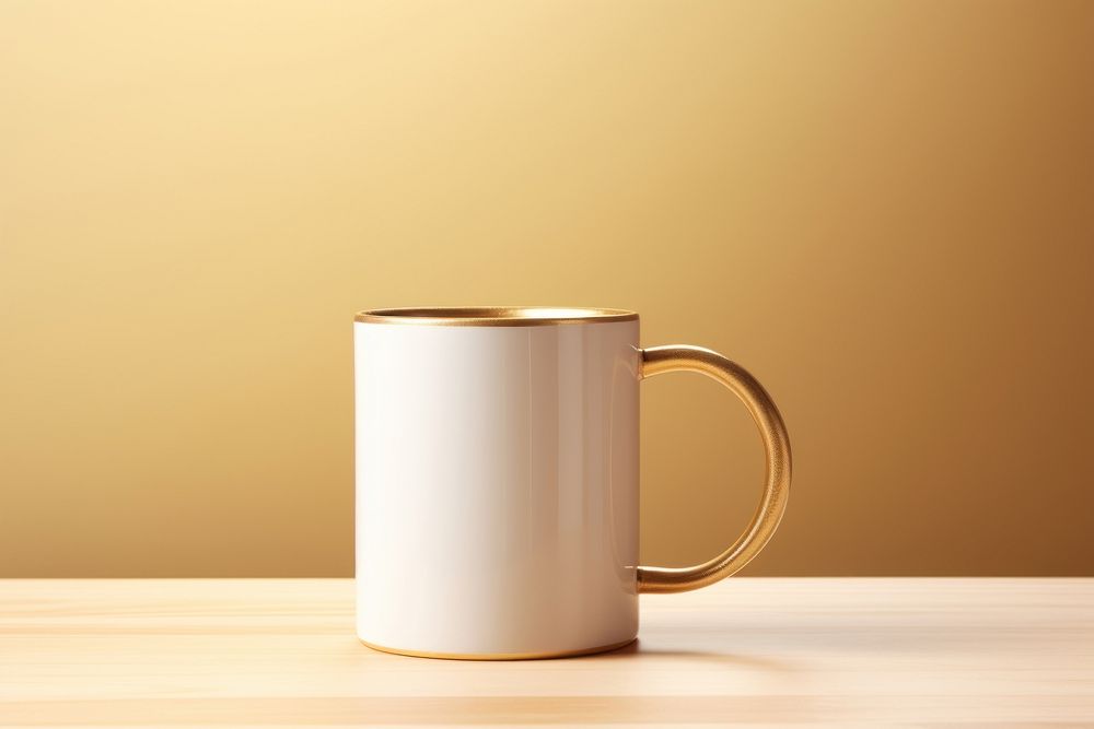 Mug coffee drink gold. 