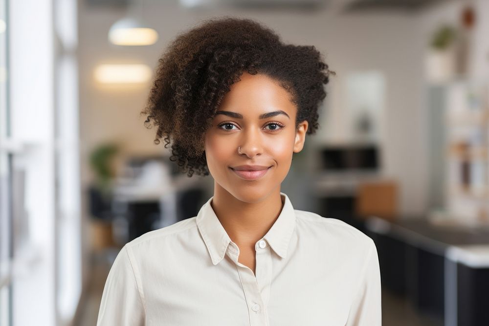 African american woman Professional 25 years standing smiling looking. AI generated Image by rawpixel.