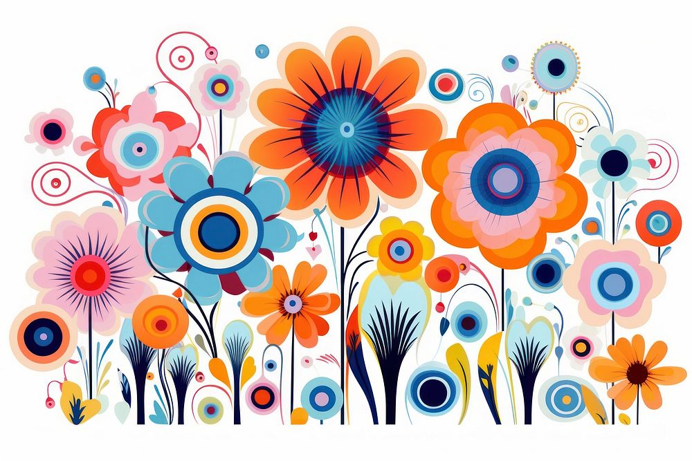 Abstract flowers drawing art outdoors. AI generated Image by rawpixel.