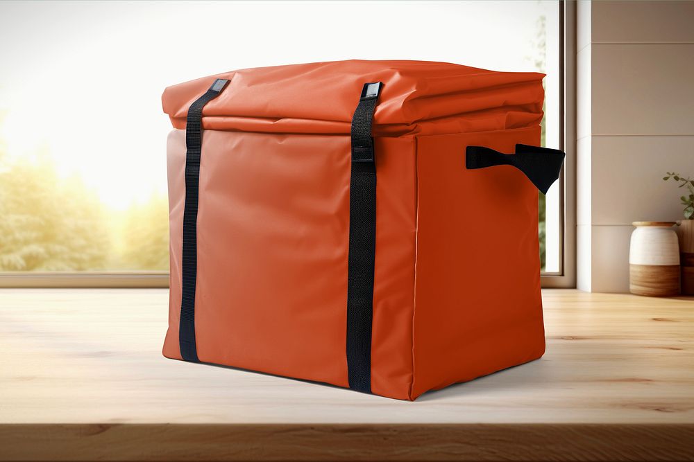 Orange food delivery bag