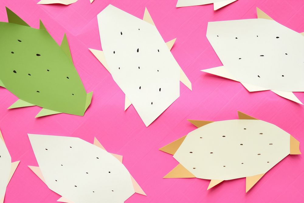 Dragon fruit paper art origami. AI generated Image by rawpixel.