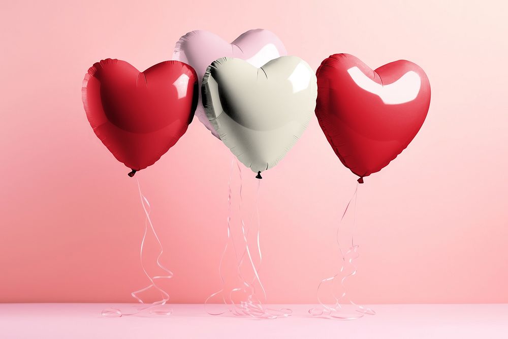 Valentine's heart-shaped balloons
