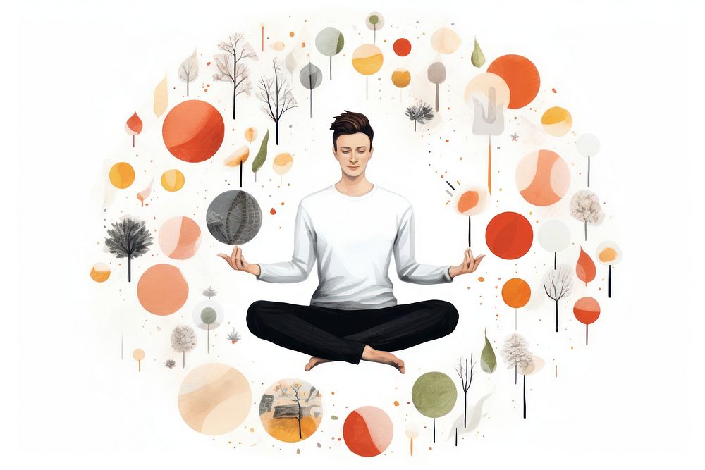 Wellbeing creativity adult yoga. AI generated Image by rawpixel.