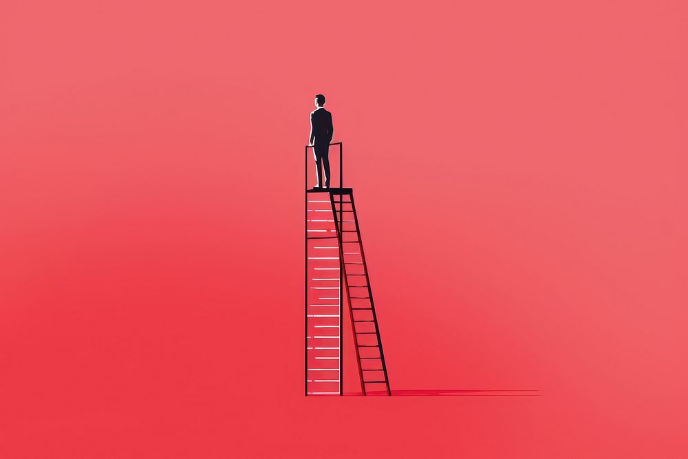 Business outdoors ladder backlighting. AI generated Image by rawpixel.