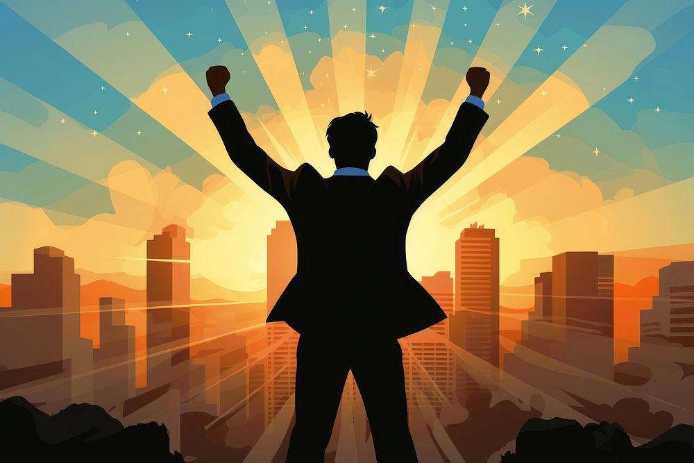 Business silhouette success adult. AI generated Image by rawpixel.