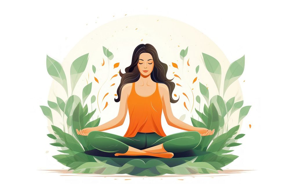 Wellbeing yoga adult spirituality. AI generated Image by rawpixel.
