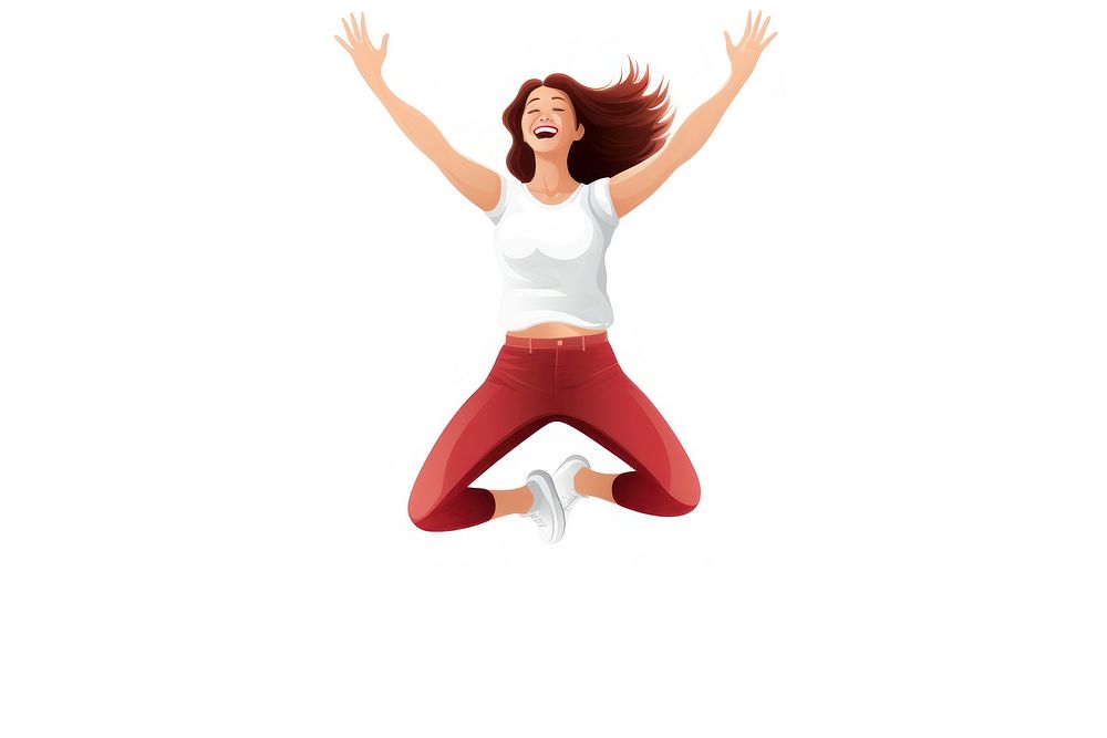 Wellbeing jumping dancing adult. AI generated Image by rawpixel.
