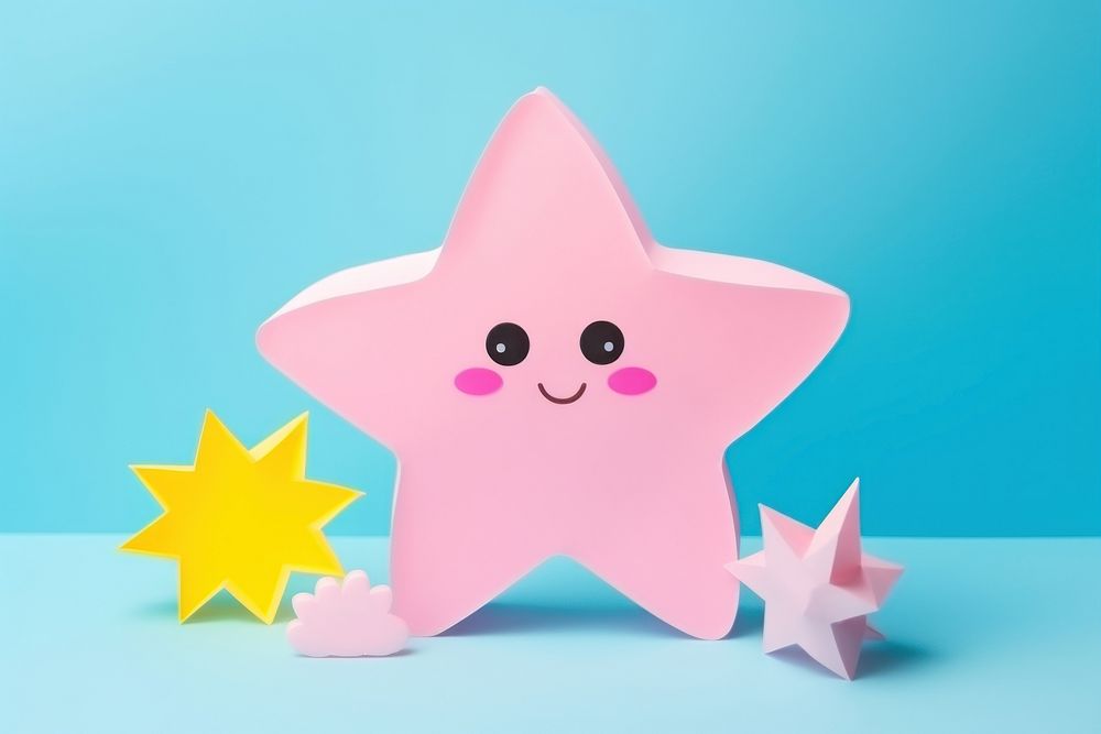 Cute star in paper symbol anthropomorphic representation. AI generated Image by rawpixel.