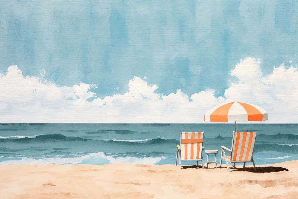 Beach scene furniture outdoors summer. AI generated Image by rawpixel.