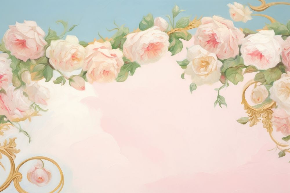 Rose border backgrounds painting pattern. AI generated Image by rawpixel.
