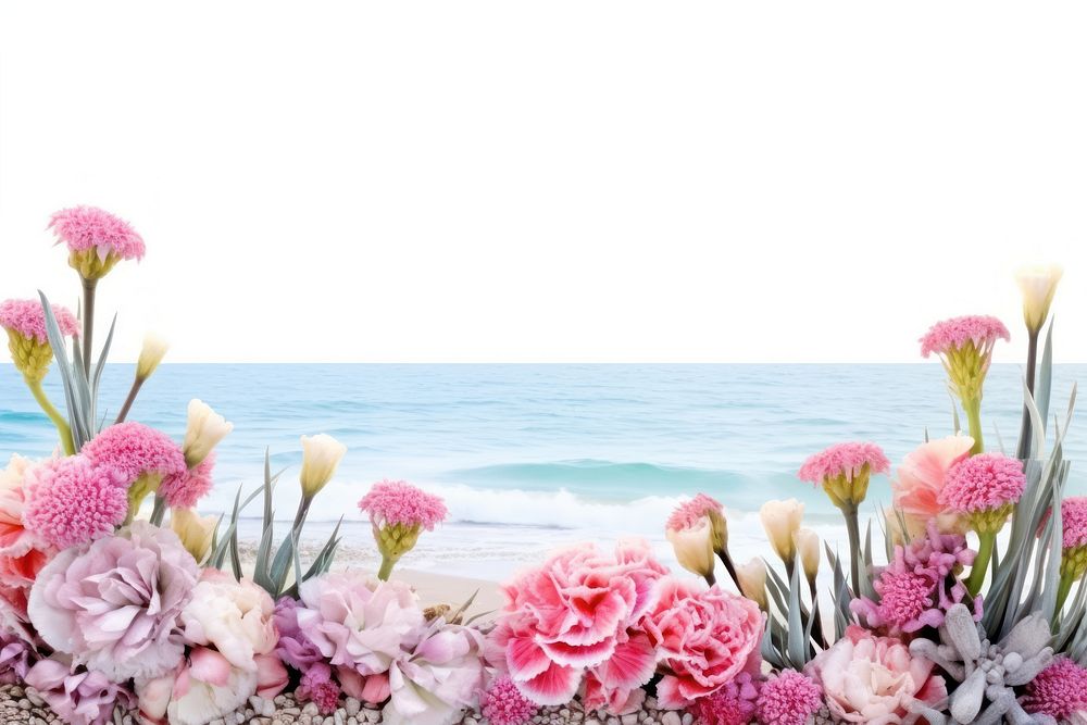 Calm ocean carnation outdoors horizon. AI generated Image by rawpixel.