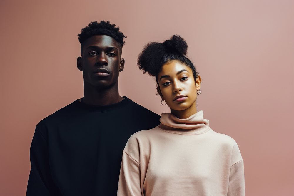 Black men and woman portrait photo togetherness. AI generated Image by rawpixel.
