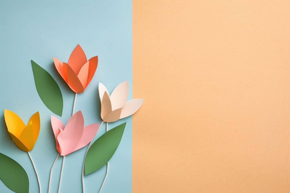 A bunch of flowers art origami plant. AI generated Image by rawpixel.