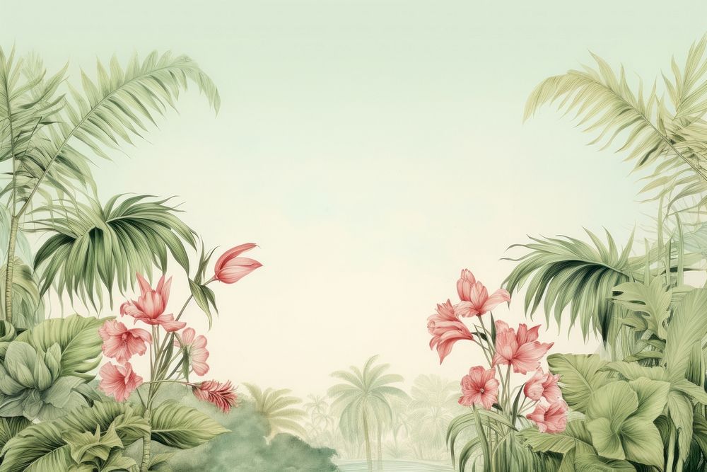 Parrots flower plant backgrounds. AI generated Image by rawpixel.